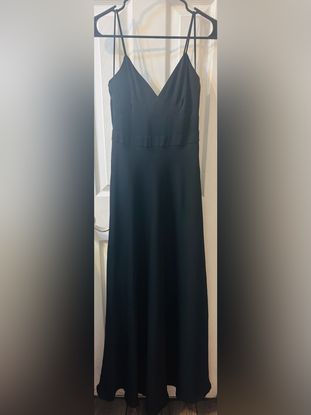 J. Crew Black Maxi Slip Dress with V-Neck